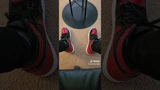 Air Jordan 1 Retro High OG Patent Bred ON FEET [upl. by Hannan]