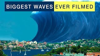 BIGGEST WAVES EVER FILMED TSUNAMI STORM SURF TYPHOON [upl. by Emmett]