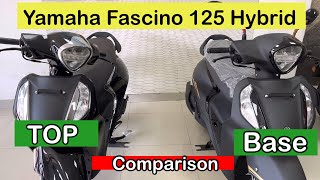 Yamaha Fascino 125 Hybrid Engine Scooter 2023  Base amp Top Model Comparison Mileage king 80 KMPL 🤑 [upl. by Fina238]