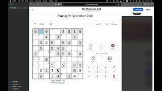 Washington Post Sudoku ✦ November 10 2024 ✦ Easy [upl. by Alysoun450]