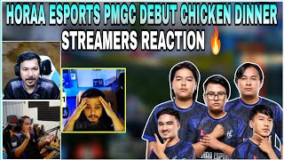 Horaa Esports Debut Chicken Dinner at PMGC 2024  Streamers Reaction 🔥  Clash with kvn [upl. by Enymsaj251]