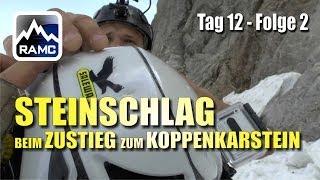 Steinschlag beim Zustieg Koppenkarstein amp IrgKlettersteig  Abenteuer Alpin 2013 122 [upl. by Anayad]