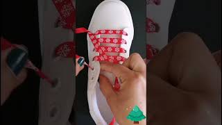 🎄❄️👟 1 Cómo atar cordones de zapatos con seis agujeros cordón navideño  Nadia  Shorts [upl. by Yursa915]