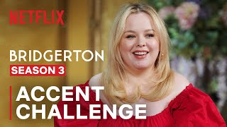 Nicola Coughlans Shares her Many Accents  Bridgerton  Netflix [upl. by Annaor162]