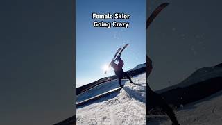 Female Skier Going Crazy shorts skiing [upl. by Nylear]