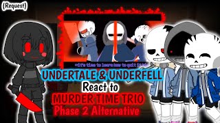 UNDERTALE amp UNDERFELL REACT TO MURDER TIME TRIO PHASE 2 ALTERNATIVE REQ [upl. by Percival784]