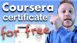 HOW TO GET COURSERA CERTIFICATE FOR FREE  Coursera Financial Aid Guide  2021 [upl. by Trudnak]