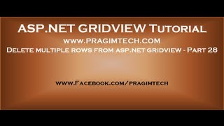 Delete multiple rows from aspnet gridview  Part 28 [upl. by Nytnerb]