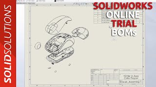 How to produce BOMs and Exploded Views in SOLIDWORKS  SOLIDWORKS Online Trial [upl. by Lechner]