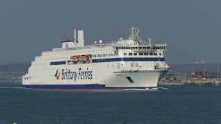 Brittany Ferries Salamanca leaving Portsmouth Harbour UK  Saturday 26th March 2022 [upl. by Anileve]