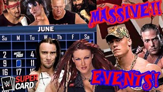 NEW JUNE CALENDAR WITH A MASSIVE ECW EVENT amp LIMITED EDITION RANDY ORTON WWE SuperCard [upl. by Laresa380]