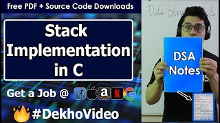 C Code For Implementing Stack Using Array in Data Structures [upl. by Naujtna346]