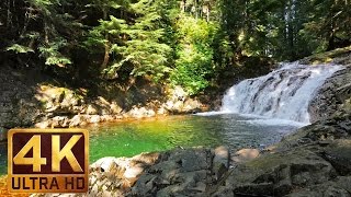 3 hours 4K Waterfall relaxation video  Denny Creek falls  Water Sounds [upl. by Alwyn]