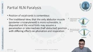 Motor Nerve Lesions of Larynx [upl. by Meave]