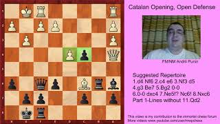 Chess  The Catalan Opening for black  Open Defense with 7 Ne5 Nc6 8 Nxc6  part 1 [upl. by Neelahtak]