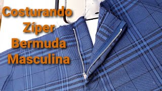 Como colocar zíper em bermudas shorts e calças masculina Costura Fácil com acabamento profissional [upl. by Alleda]