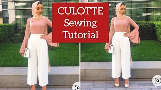 How to Sew a Culotte Trouser  Step by Step Sewing Tutorial [upl. by Genevra]