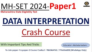 Crash Course MHSET 2024  Data Interpretation MHSET paper 1  Paper 1 MHSET 2024 [upl. by Naraj]