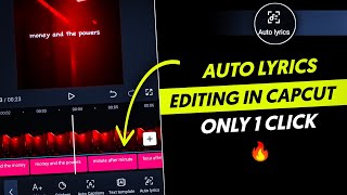 Capcut Auto Lyrics Editing Tutorial  How To Add Auto Lyrics In Capcut  Capcut Tutorial [upl. by Aihsemat285]