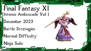 FFXI  Intense Ambuscade Vol One December 2023 Battle Strategies and Normal Solo Battle Example [upl. by Mloc731]