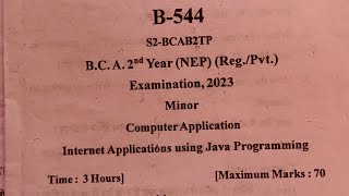 Java Important questions BSC CS BCA 2nd year 2023  Java program paper 2 2023 [upl. by Ponzo]