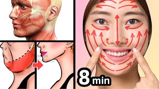 AntiAging Face Lift Exercises for Jowls Laugh Lines Eye Bags Double Chin Glowing Skin [upl. by Revolc60]