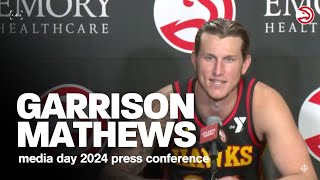 Garrison Mathews Press Conference  Atlanta Hawks Media Day 2024 [upl. by Kragh]