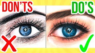 DOS amp DONTS How To Draw a Eye using Coloured Pencil  Step By Step Drawing Tutorial [upl. by Ihsir]