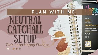 Dashboard Catchall Planner Plan With Me  Neutral and Calm Happy Planner Spread [upl. by Seften]