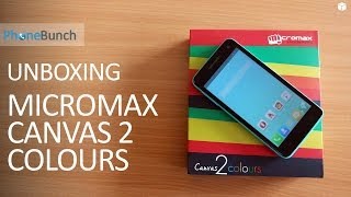 Micromax Canvas 2 Colours A120 Unboxing and Handson Overview [upl. by Brandice]