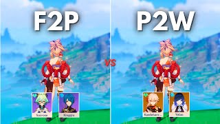 F2P vs P2W Yoimiya  How much is the difference  Genshin Impact [upl. by Noteloc]