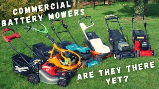 We Test Commercial Battery Powered Lawn Mowers Collection  Mulch  Rough Grass  Run Times PART 1 [upl. by Sinnal571]