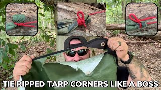 Ripped Out Grommets and Tarp Corners No Problem Tie Them Like a Boss [upl. by Ylrebmyk684]