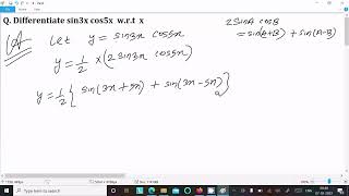 Differentiate sin3x cos5x [upl. by Mattah]