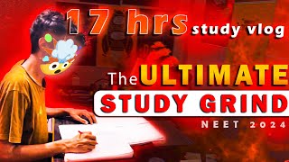 The Extreme 17 Hours STUDY GRIND🔥🔥 Study Vlog 17 hours study vlog📖  NEET 2024 [upl. by Laven540]