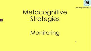 Metacognitive Strategies  Monitoring [upl. by Notnats]