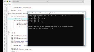 program in C to find a subarray with given sum from the given array [upl. by Ybrek]