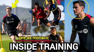 INSIDE TRAINING 🔥 De jong Pablo gavi amp fati are ready for As monaco champions League ✅ [upl. by Ahouh]