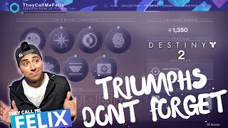 Destiny 2  Triumphs Overview amp Triumphs Rewards Guide [upl. by Godliman]