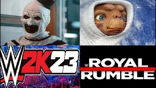 WWE 2K23 Created Superstar Royal Rumble Movie Characters FAREWELL 2K23 Rumble [upl. by Harv368]