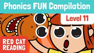 Fun Phonics  Level 11  au igh ion ow  How to Read  Made by Red Cat Reading [upl. by Assirahs]