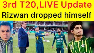 BREAKING LIVE 🛑 Rizwan ne khud ko 3rd T20 sy drop ker lia  Pakistan vs Australia 3rd T20 LIVE [upl. by Falk859]