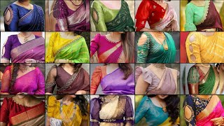 Simple Silk Saree Blouse Sleeve Designs😍Trendy Blouse Sleeve Design Ideas ❤️Puff Sleeve Designs✨ [upl. by Novaj]