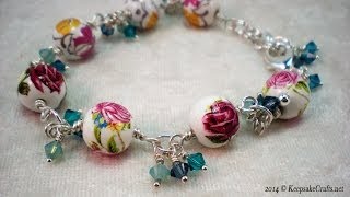 How to Make a Bead and Swarovski Crystal Bracelet [upl. by Norvall72]