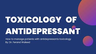 Toxicology lectures antidepressants part 1 MAOI [upl. by Syck]