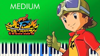 Innocent  Digimon Frontier  Piano Tutorial Medium [upl. by Neelloc]