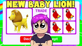 Trading NEW BABY LION Roblox Adopt me [upl. by Esli378]