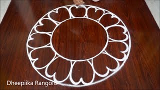 Very easy big New Year 2024 kolam Rangoli Design  Sankranthi muggulu art newyear rangoli [upl. by Nagel]