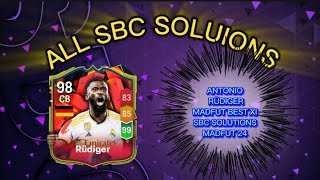 ANTONIO RUDIGER 98 RATED ALL 18 MADFUT SOLUTIONS  MADFUT BEST X1 SBC SOLUTION  MADFUT 24 [upl. by Marianna]