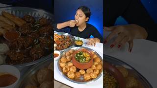 Spicy Matka Golgappa Challenge  Momos  Panipuri  Manchurian  Indian Street Food Mukbang shorts [upl. by Hnaht]